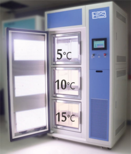 Multi Plant Growth Chamber with three chambers with multiple temperature shown